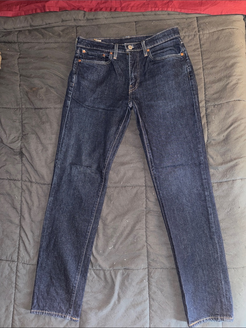 Levi's Premium 511 Slim Straight Jeans in Dark Indigo Blue Wash - Non-Stretch
